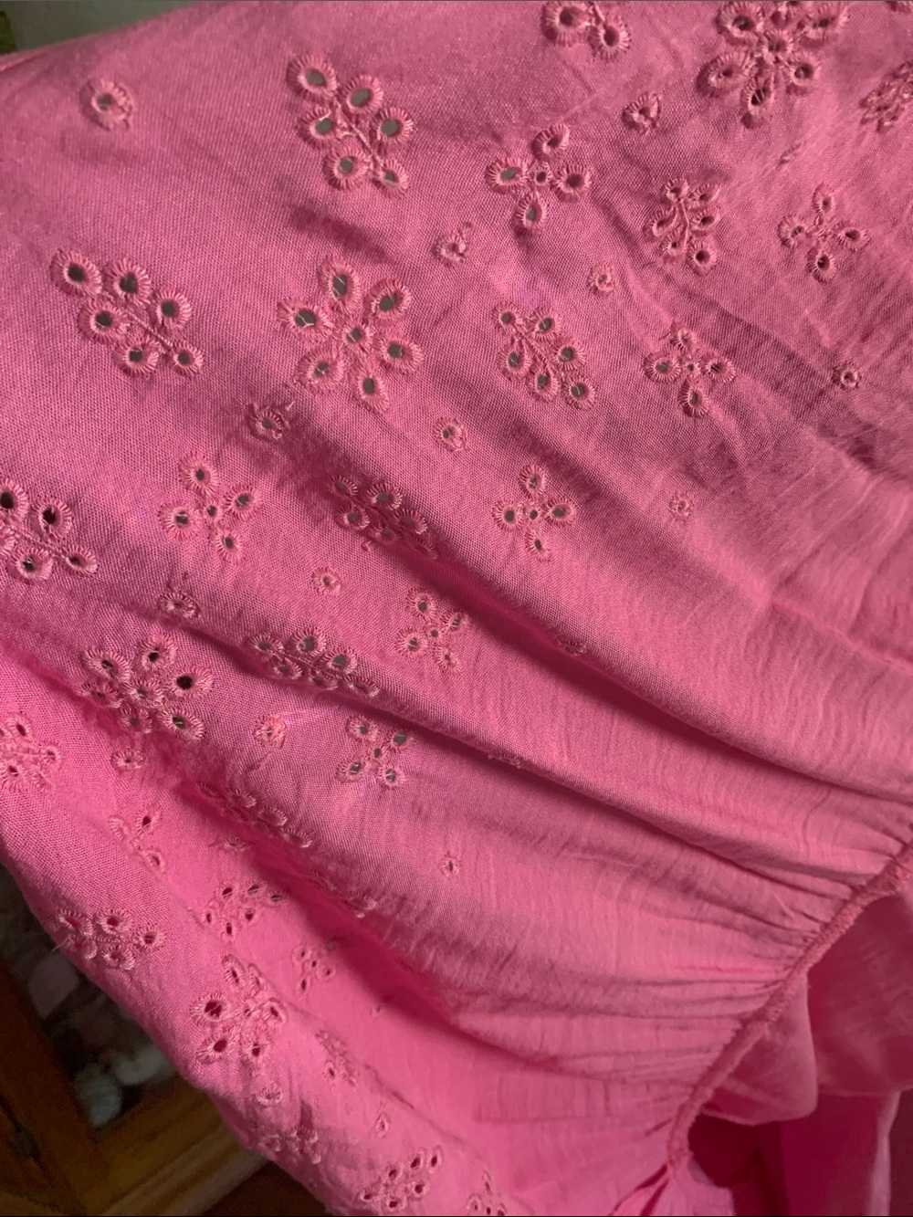 Ruffled Strap Pink Smocked Maxi Dress - Picture 8 of 9